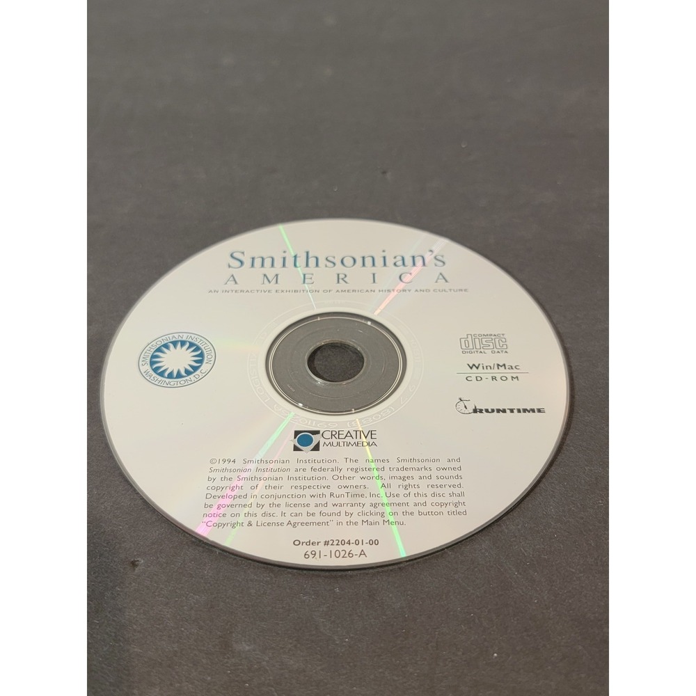 Smithsonian's America CD-ROM Win/Mac Creative Multimedia History Culture Vintage